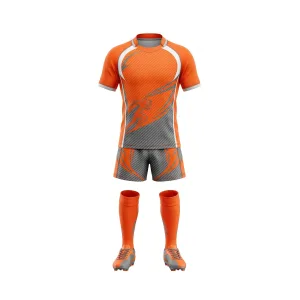 Orange and grey rugby uniform with number 38 on the back