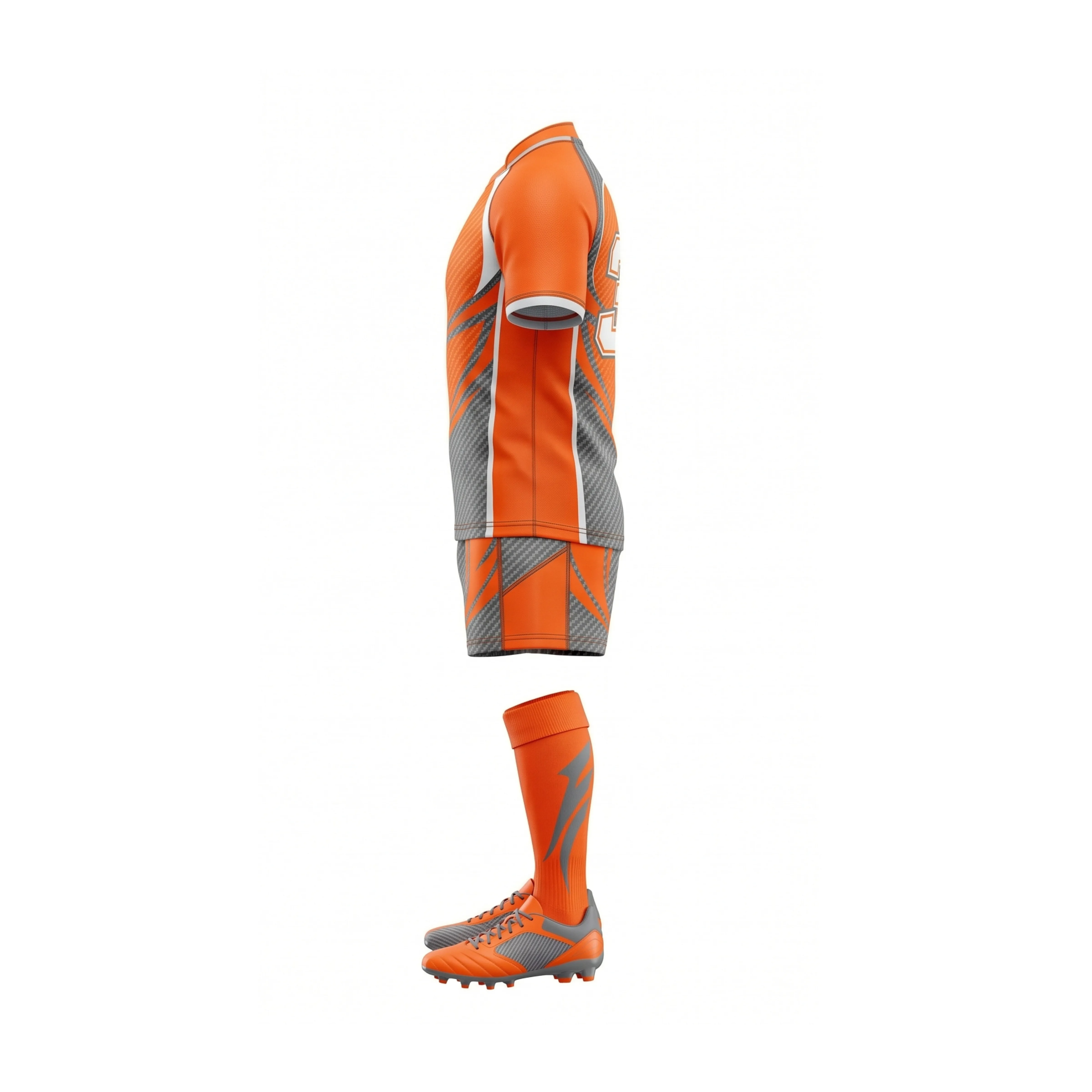 Orange and grey rugby uniform with number 38 on the back - view 3