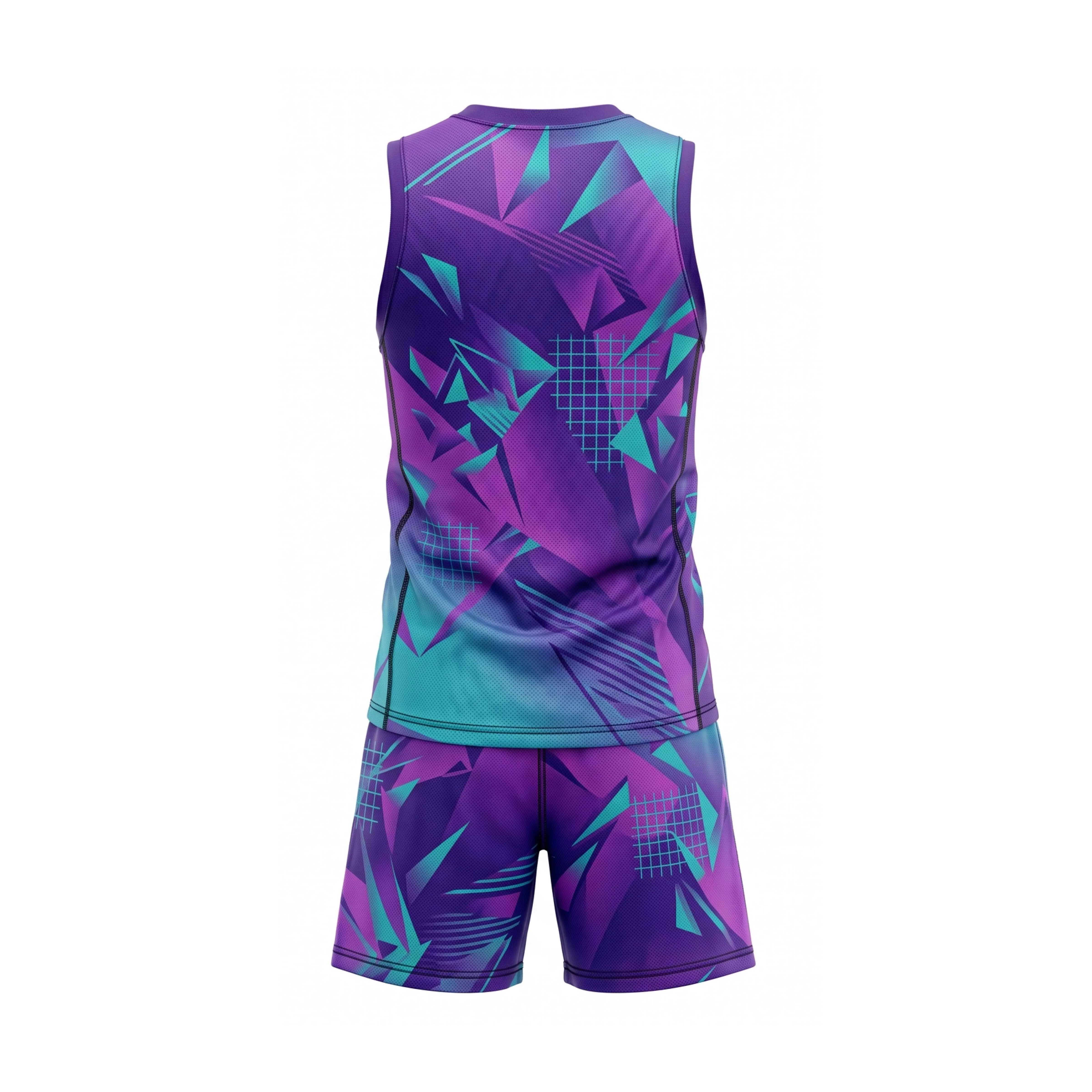 Purple & Teal Geometric Volleyball Uniform Set